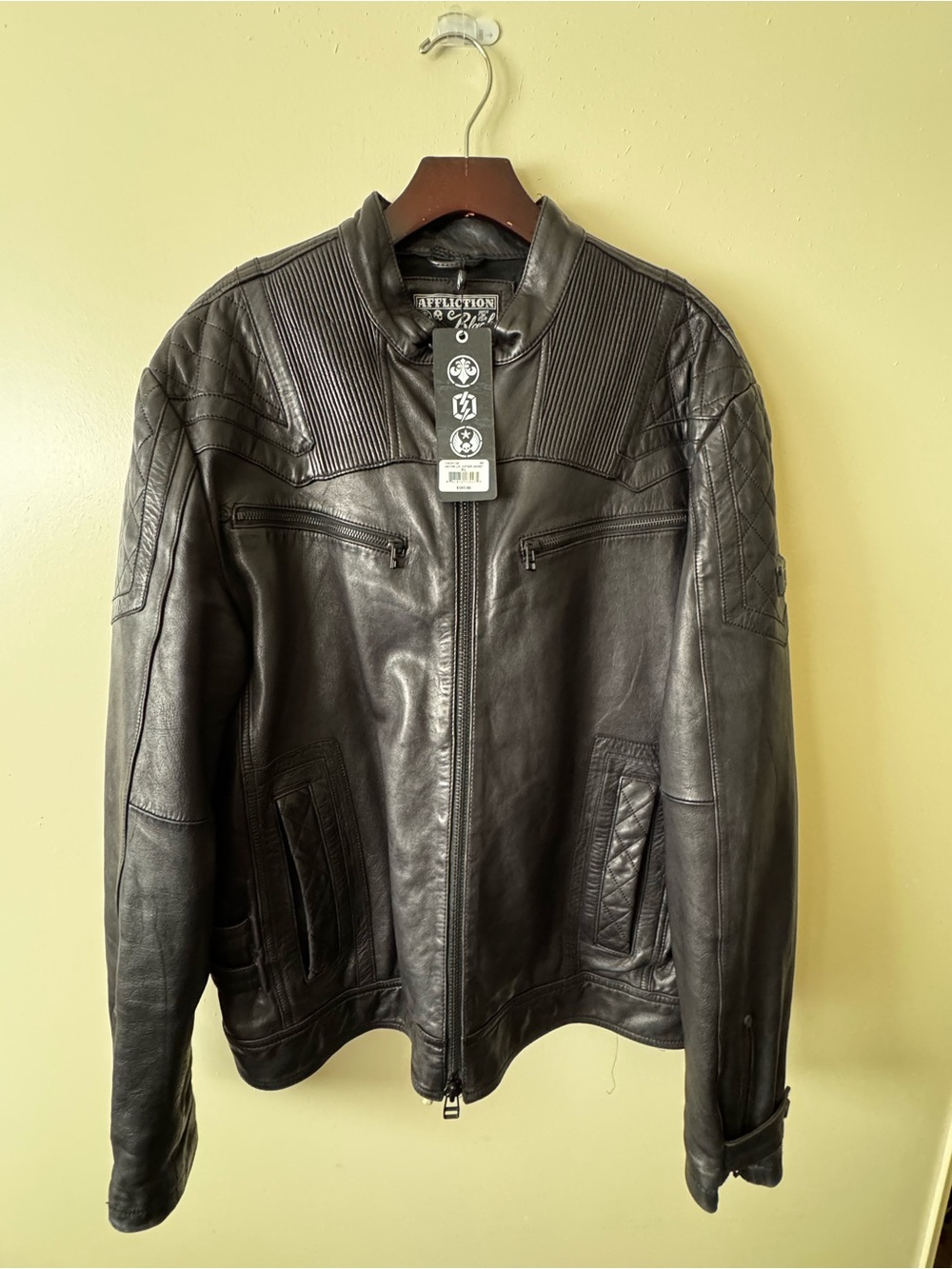 Affliction Men's Black Leather Jacket